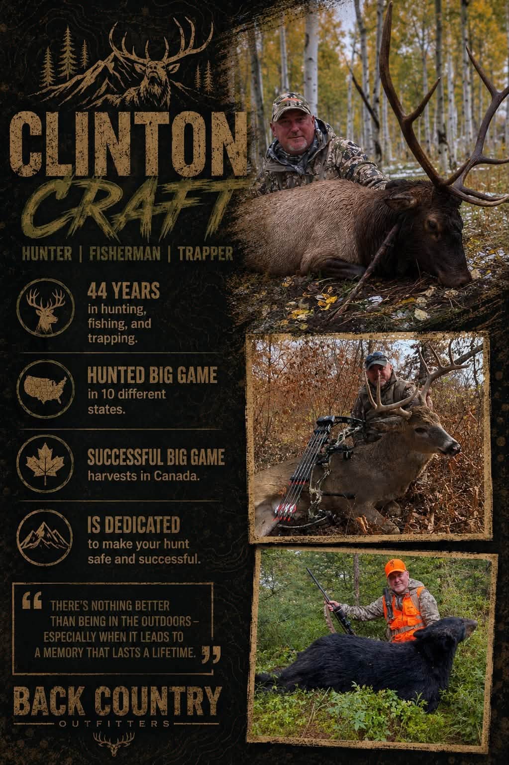 Clinton Craft guide with PA Backcountry Outfitters
