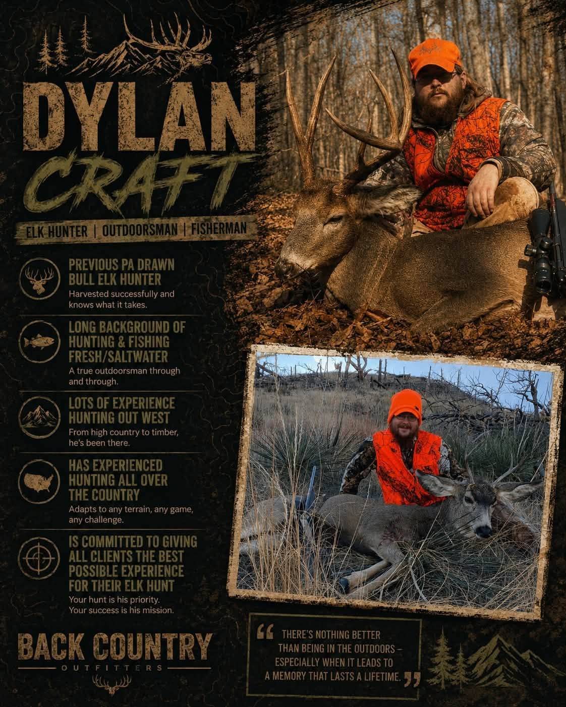 Dylan Craft Pennsylvania elk hunter and guide with PA Backcountry Outfitters